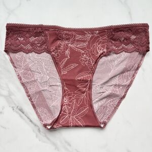 NWT SOMA VANISHING EDGE MICROFIBER WITH LACE BIKINI PANTY IN MYSTIC GARDEN VERMI